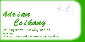 adrian csikany business card